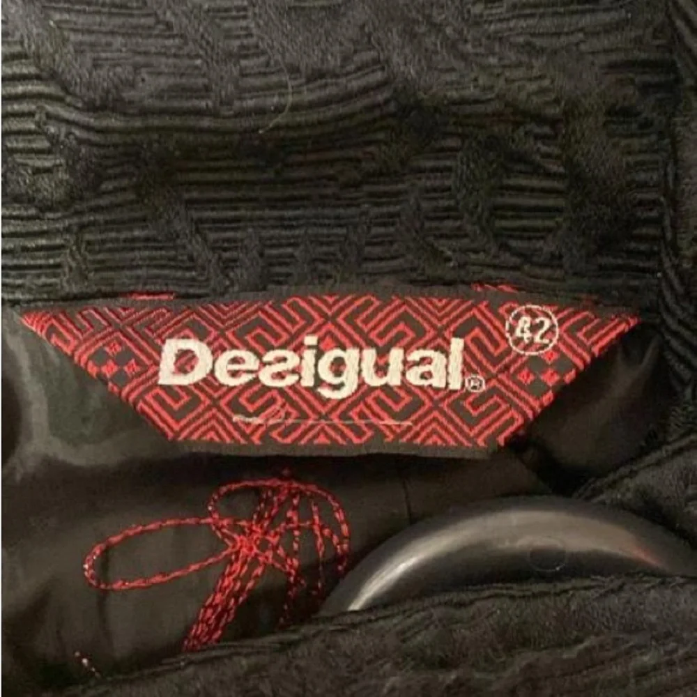 Self Embroidered coat with painted floral design in front and back. - Picture 3 of 4
